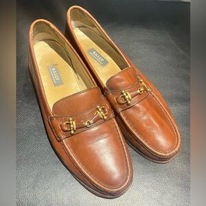 Bally Men's Tan Leather Slip-On Loafers